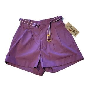 Vintage Pheasant Hill Shorts Womens 9 Lavender Cuffed Pleated High New W Tag